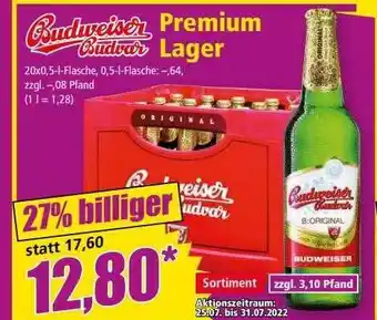 Norma Budweiser Budvar Premium Lager Angebot