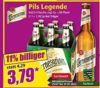 Norma Pils Legende Wernesgrüner Angebot