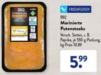 Aldi Süd BBQ Marinierte Putensteaks 550 g Packung Angebot