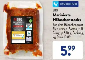 Aldi Süd BBQ Marinierte Hähnchensteaks 550 g Packung Angebot