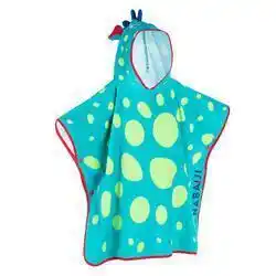 Decathlon Bade-poncho mit kapuze drache baby/kinder blau/grün Angebot