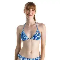 Decathlon Bikini-oberteil damen triangel herausnehmbare formschalen roxy blau/weiß Angebot