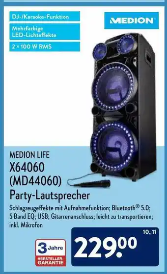 Aldi Nord Medion Life X64060 Md44060 Party-lautsprecher Angebot
