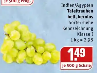 REWE Tafeltrauben hell oder kernlos 500g Angebot