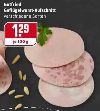 REWE Gutfried Geflügelwurst Aufschnitt 100g Angebot