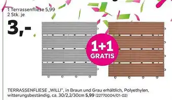 Mömax Terrassenfliese „willi” 1+1 Gratis Angebot