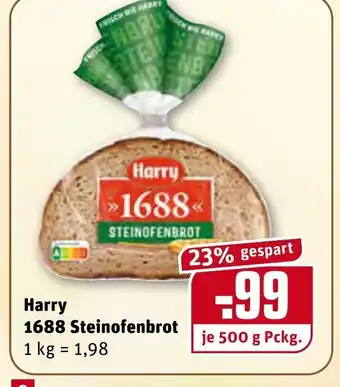 REWE Harry 1688 Steinofenbrot 500 g Angebot