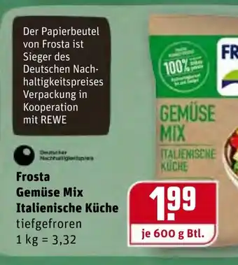 REWE Frosta Gemüse Mix Italienische Küche 600g Beutel Angebot