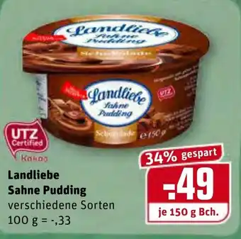 REWE Landliebe Sahne Pudding 150g Becher Angebot