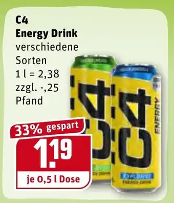 REWE C4 Energy Drink 0,5L Angebot