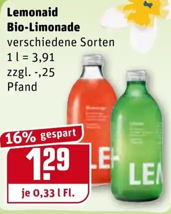 REWE Lemonaid Bio Limonade 0,33L Angebot