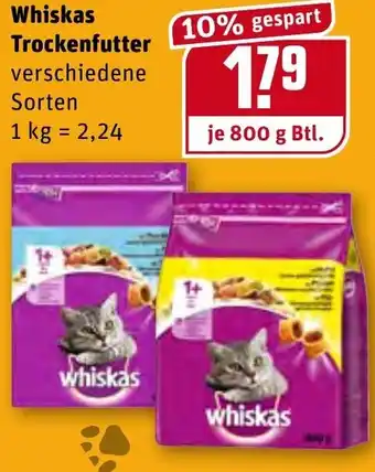 REWE Whiskas Trockenfutter 800g Angebot