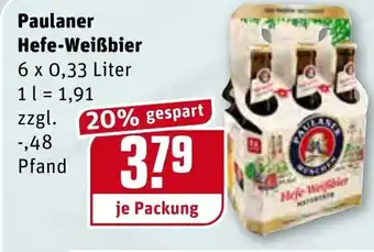 REWE Paulaner Hefe Weißbier 6x0,33L Angebot