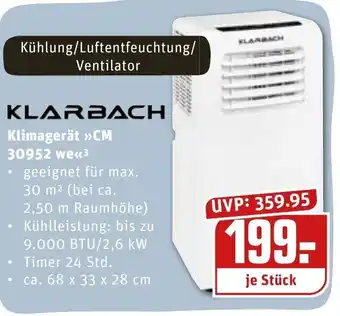 REWE Center Klarbach Klimagerät CM 30952 we Angebot