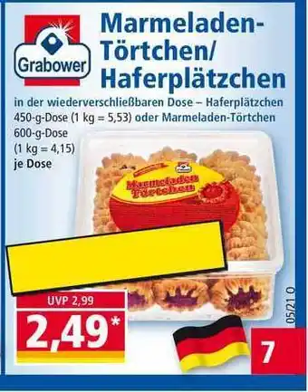 Norma Marmeladen Törtchen / Haferplätzchen Angebot