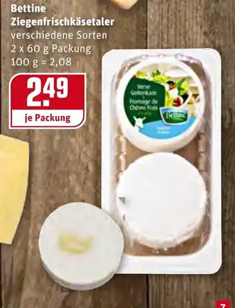 REWE Center Bettine Ziegenfrischkäse 2x60g Angebot