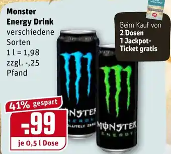 REWE Center Monster Energy Drink 0,5 L Dose Angebot