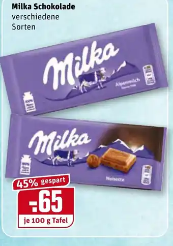 REWE Center Milka Schokolade 100g Angebot