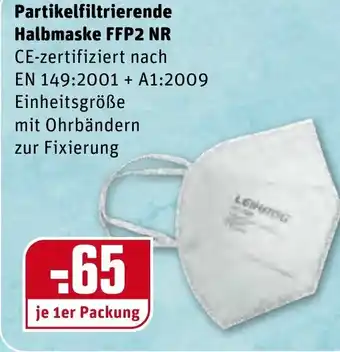 REWE Center Partikelfiltrierende Halbmaske FFP2 NR Angebot