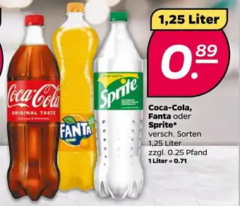 NETTO Coca Cola, Sprite o. Fanta 1.25L Angebot