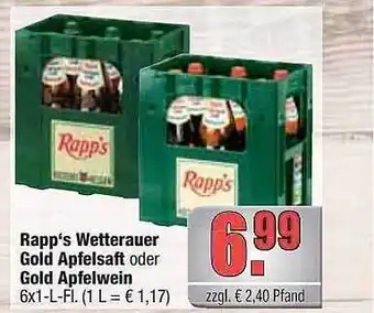 alldrink Rapp's Wetterauer Gold Apfelsaft Oder Gold Apfelwein Angebot