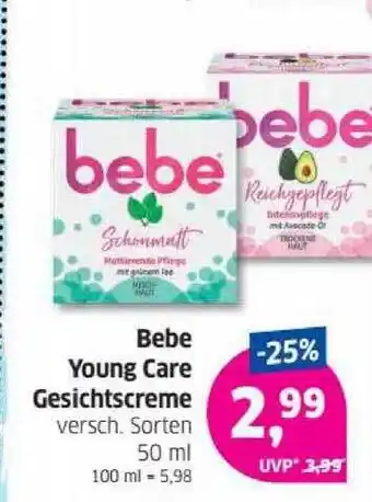 Budni Bebe Young Care Gesichtscreme Angebot