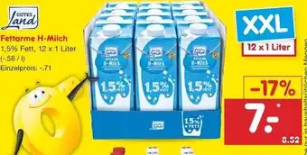 Netto Marken-Discount Fettarme H-Milch 12 x 1 Liter Angebot