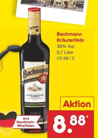 Netto Marken-Discount Bachmann Kräuterlikör 0,7 Liter Angebot