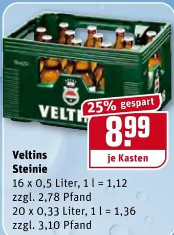 REWE Center Veltins Steinie 16x0,5L Angebot