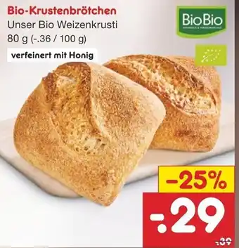 Netto Marken-Discount Bio Krustenbrötchen 80 g Angebot