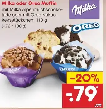 Netto Marken-Discount Milka oder Oreo Muffin 110 g Angebot