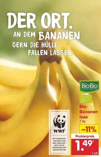 Netto Marken-Discount Bio Bananen Lose 1 Kg Angebot