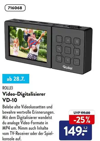 Aldi Süd Rollei Video Digitalisierer VD-10 Angebot