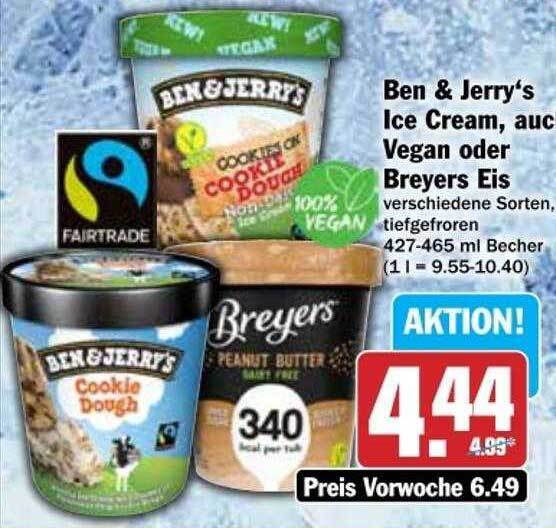 Ben & Jerry's Ice Cream, Vegan Oder Breyers Eis Angebot bei dodenhof