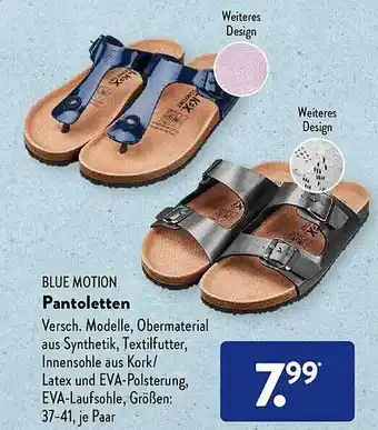Aldi Süd Blue Motion Pantoletten Angebot