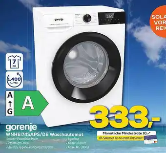 Euronics Berlet Gorenje Wnhei74saps-de Waschautomat Angebot