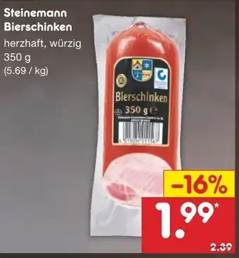 Netto Marken-Discount Steinemann Bierschinken 350 g Angebot