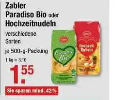 V Markt Zabler Paradiso Bio oder Hochzeitnudeln Angebot