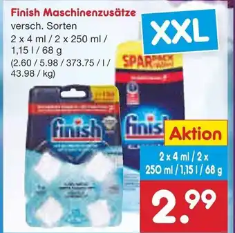 Netto Marken-Discount Finish Maschinenzusatze 2*4ml/2*250ml/1.15L/68g Angebot