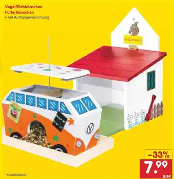 Netto Marken-Discount Vogel/Eichhornchen Futterhauschen Angebot