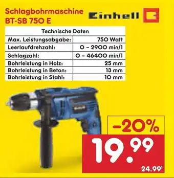 Netto Marken-Discount Einhell Schlagbohrmaschiner | BT-SB 750 E Angebot