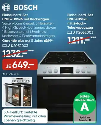 Galeria Bosch Einbauherd Set HND 411VS65 mit Backwagen Angebot