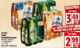 Elli Markt Jever oder Schöfferhofer 6x0,33L Flasche Angebot