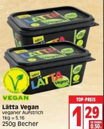 Edeka Lätta Vegan 250g Becher Angebot