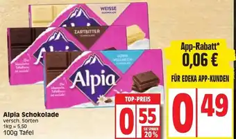 Edeka Alpia Schokolade 100g Tafel Angebot