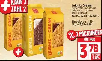 Edeka Leibniz Cream 3x190/228g Packung Angebot