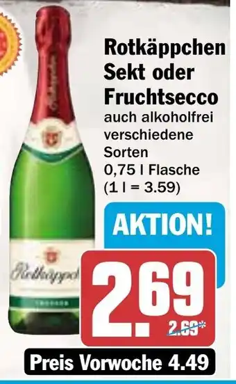 Hit Rotkäppchen Sekt oder Fruchtsecco 0,75 L Flasche Angebot