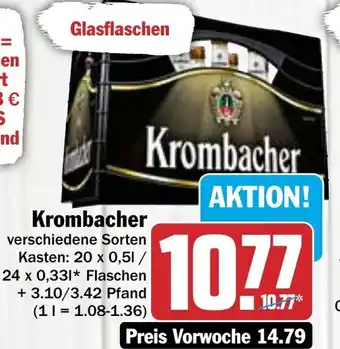 Hit Krombacher 20x0,5L/24x0,33 L Angebot