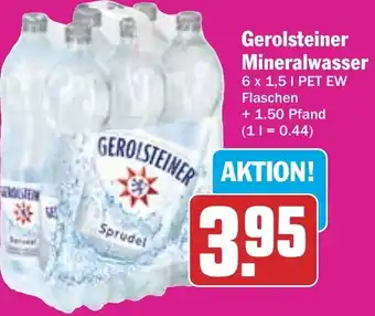 Hit Gerolsteiner Mineralwasser 6x1,5 L PET EW Flaschen Angebot