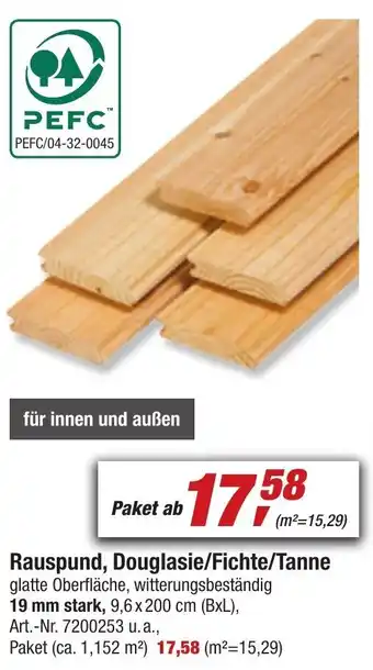 toom Baumarkt Rauspund, Douglasie/Fichte/Tanne Angebot
